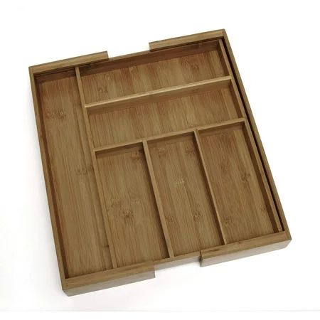 Bamboo Expandable 23-Inch Drawer Organizer, Store and organize your flatware in this bamboo wood dra | Walmart (US)