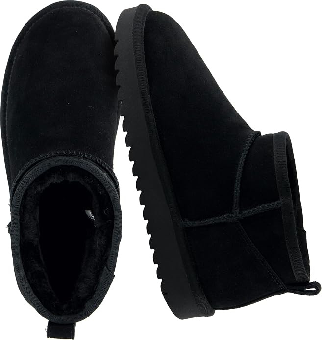 CUSHIONAIRE Hip-3 Genuine Suede Leather Ankle Boots for Women – Pull On Cozy Faux Fur Boots Wom... | Amazon (US)