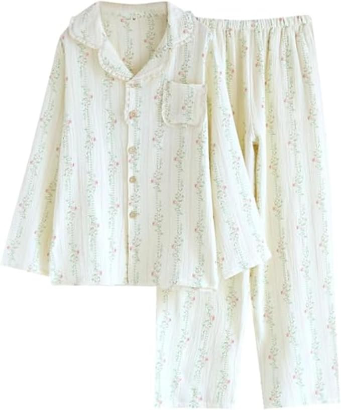 Vhitler Linen Set Coquette Womens Pajamas Set Summer Lounge Sets for Women Old Money Aesthetic | Amazon (US)