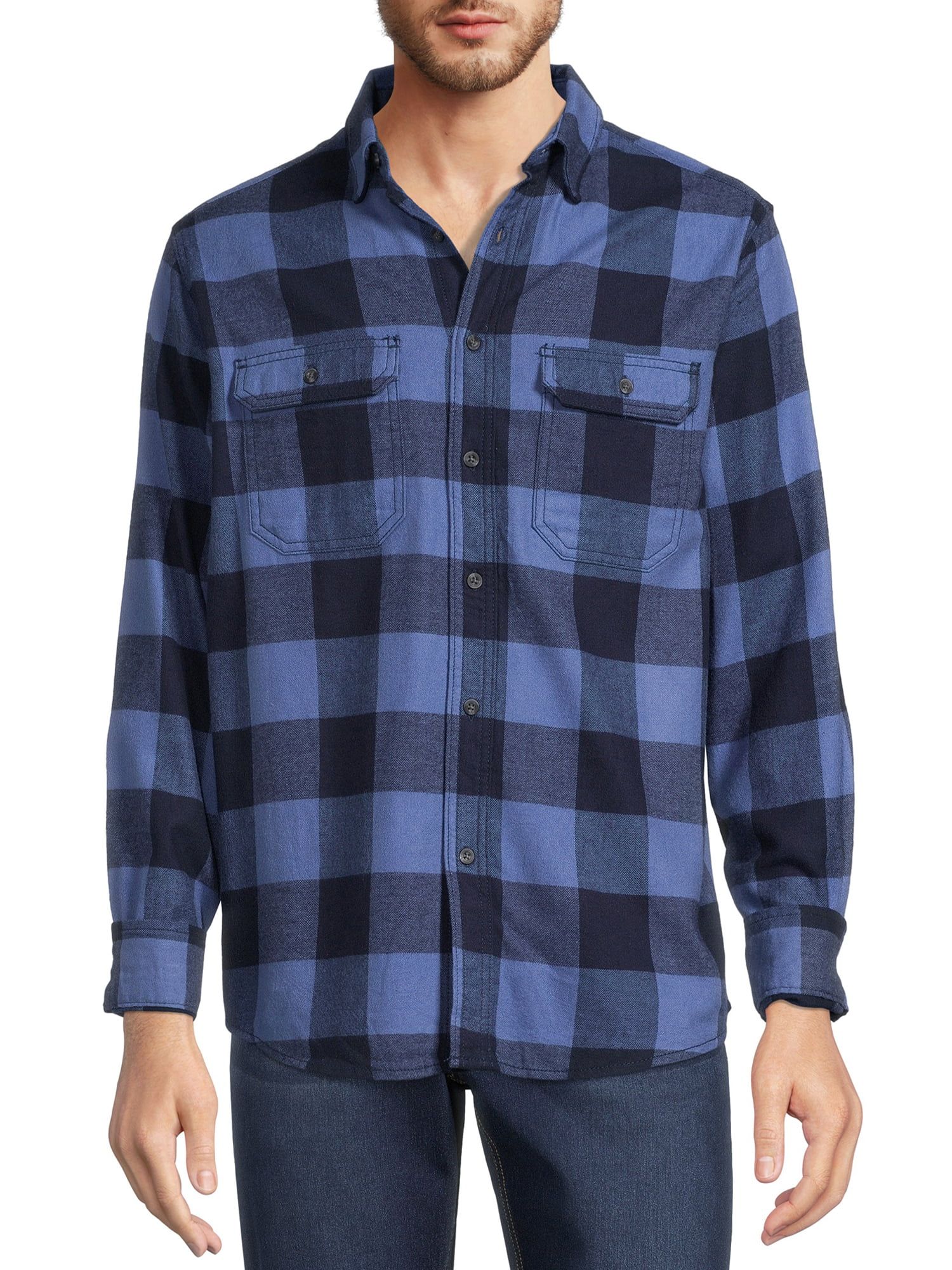 George Men's Long Sleeve Flannel Shirt | Walmart (US)