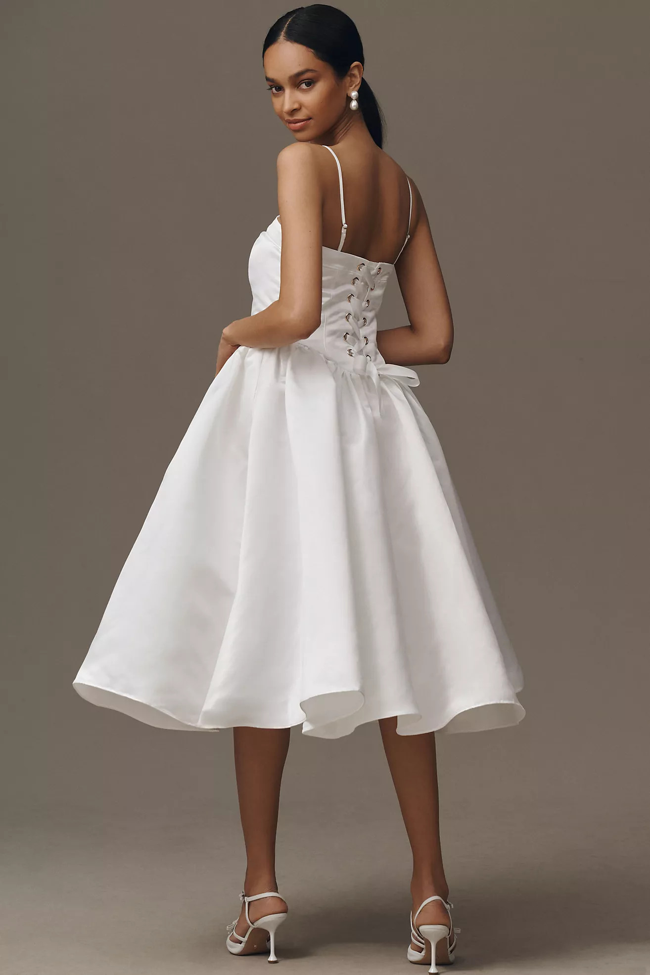 BHLDN Basque-Waist Midi Dress | Anthropologie (US)