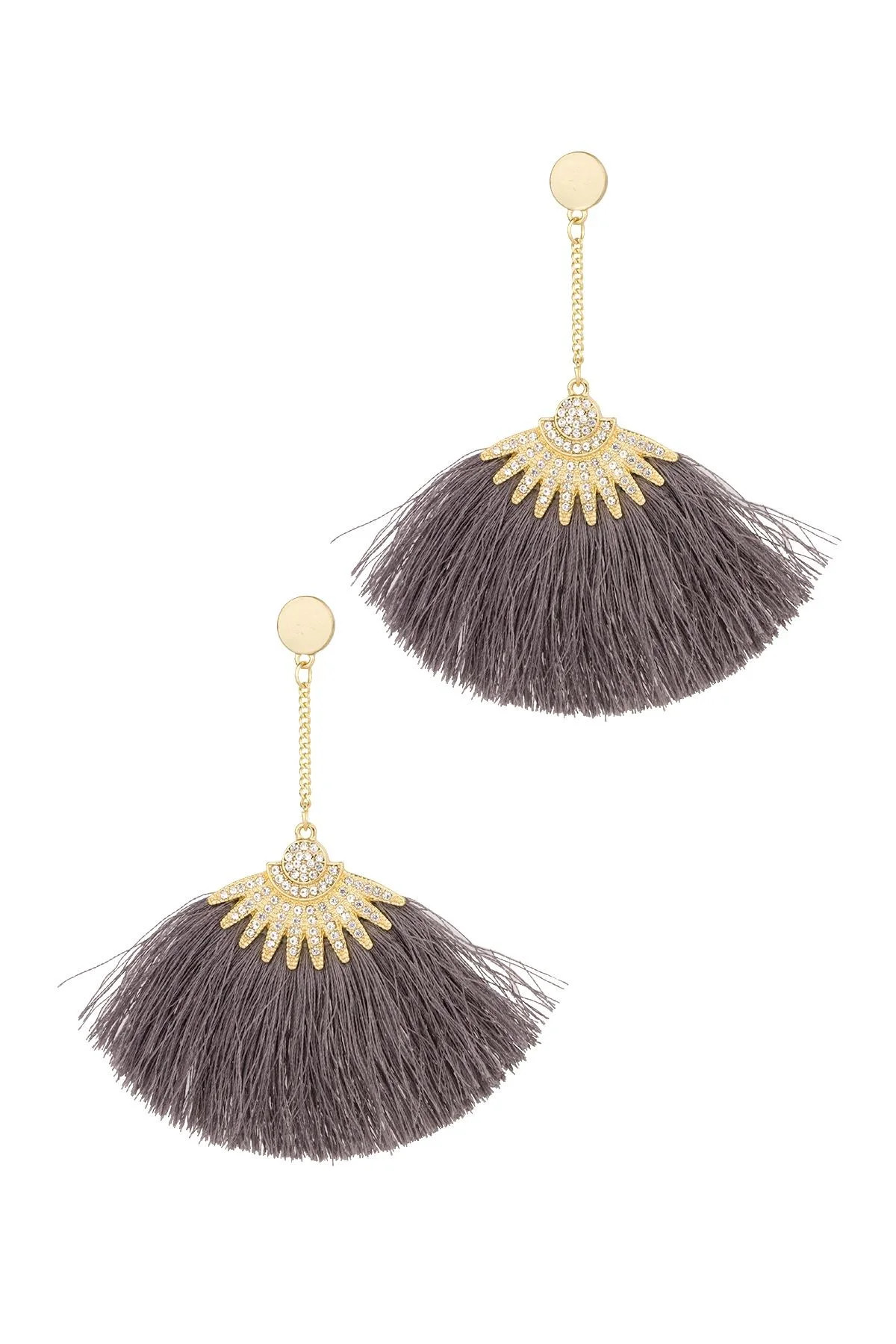 Veroma Boho Tassel Fan Drop Earrings with Post Back, Dangle Earrings | Walmart (US)