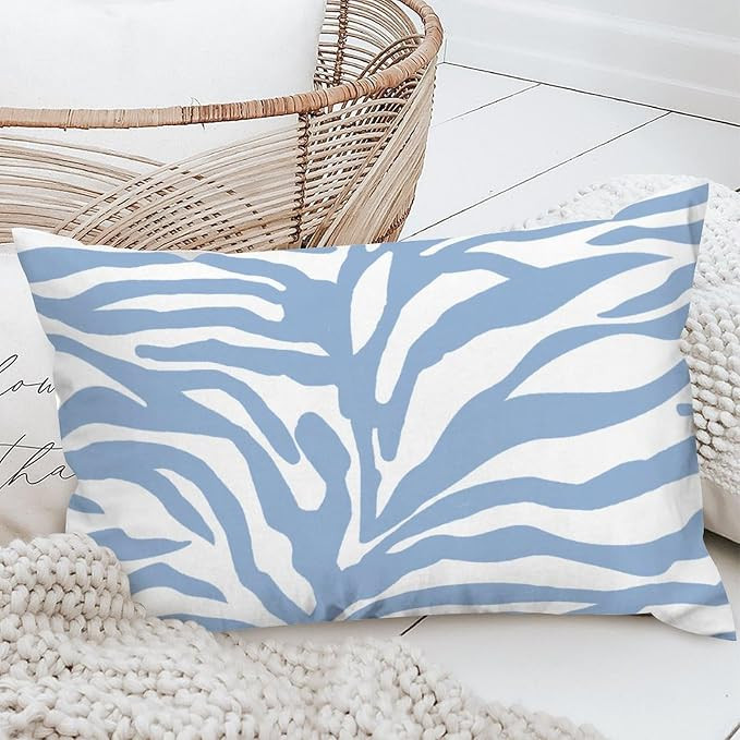 ArogGeld Zebra Animal Print Pillow Covers Purple Blue Tiger Print Farmhouse Throw Pillow Cover Wh... | Amazon (US)