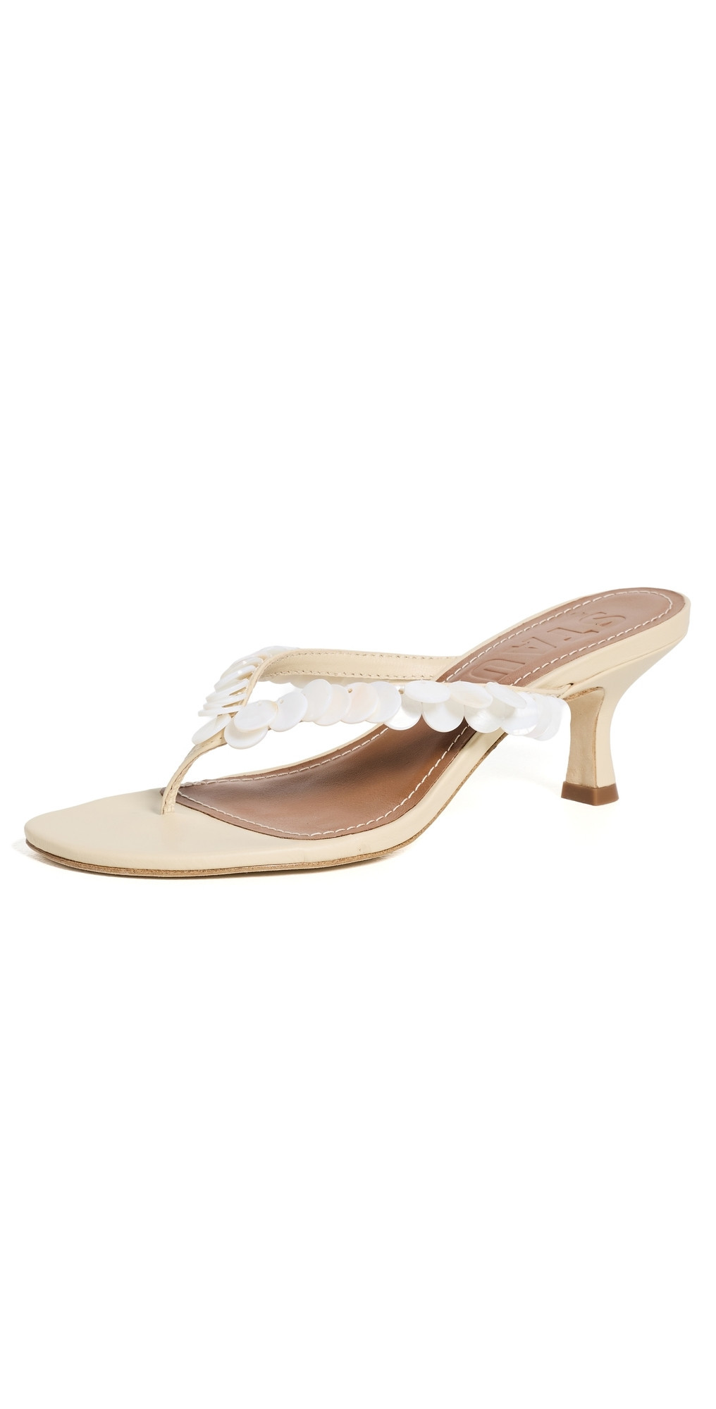 STAUD Freja Kitten Heel Sandals Cream 38 | Shopbop