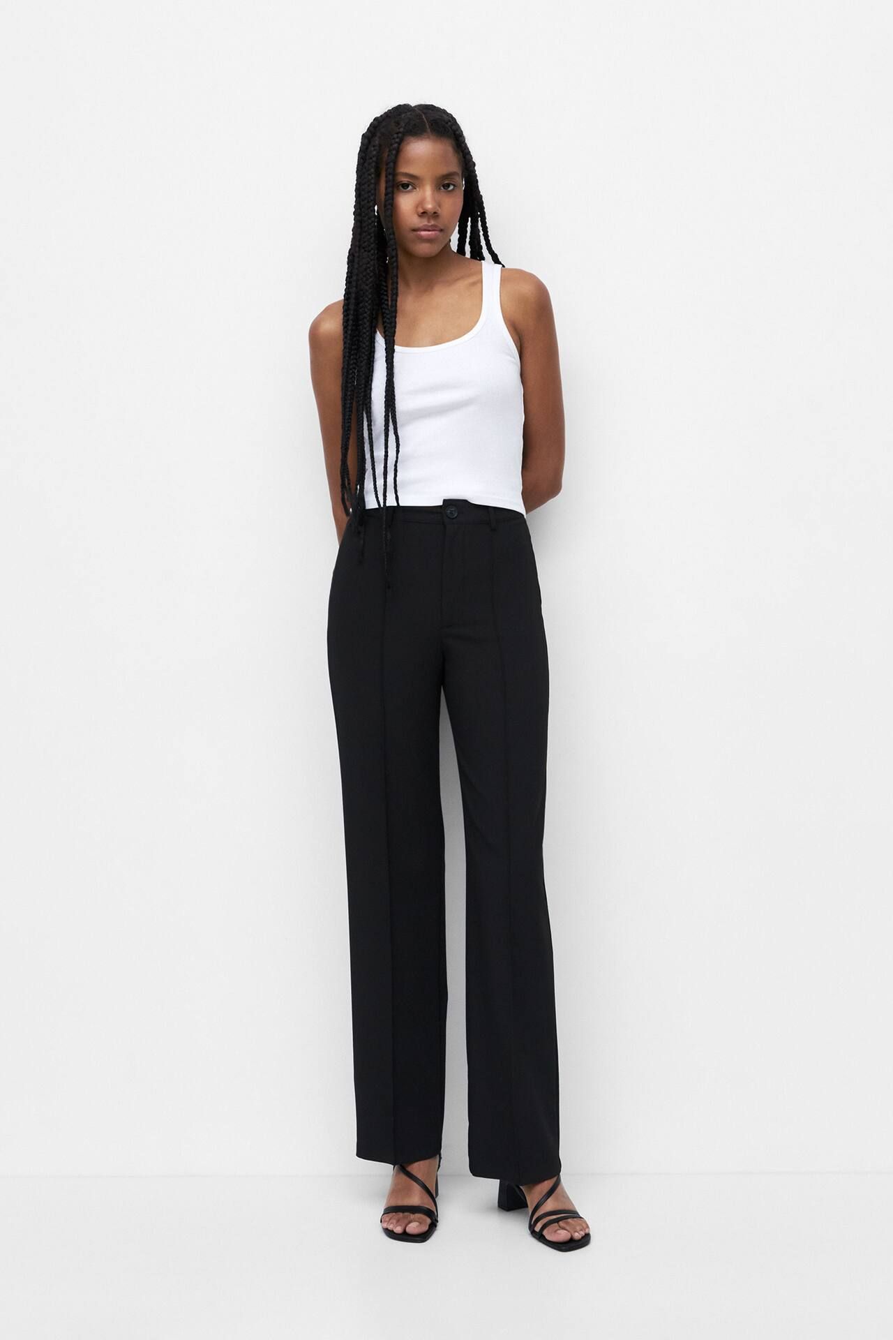 Regular fit trousers with darts | PULL and BEAR UK