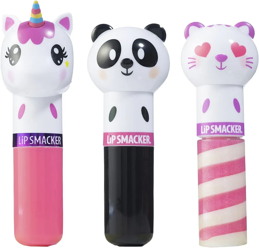 Lip Smacker Lippy Pals, Set of 3 Flavored Moisturizing & Smoothing Soft Shine Lip Balm, Hydrating... | Amazon (US)