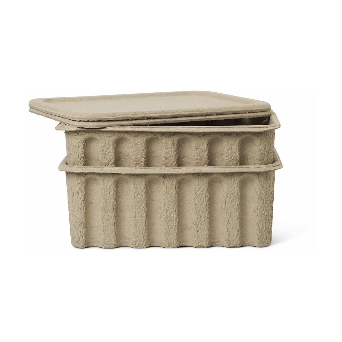 2 Boites de rangement M avec couvercle Paper Pulp - Ferm Living | The Cool Republic - Reward Style