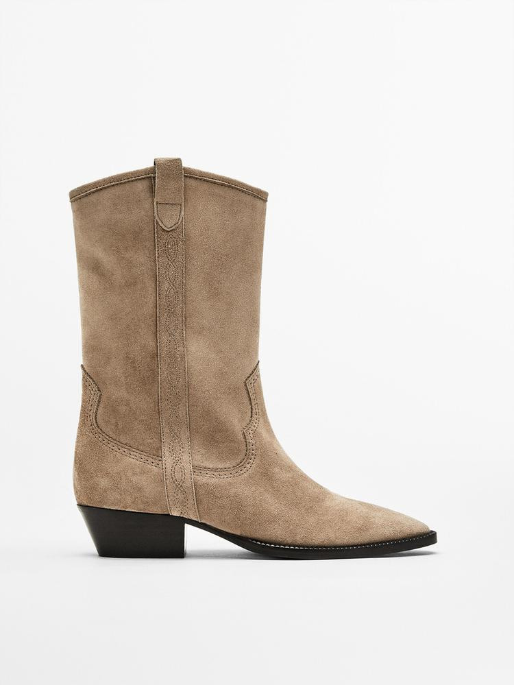 Suede Bootie | Massimo Dutti US