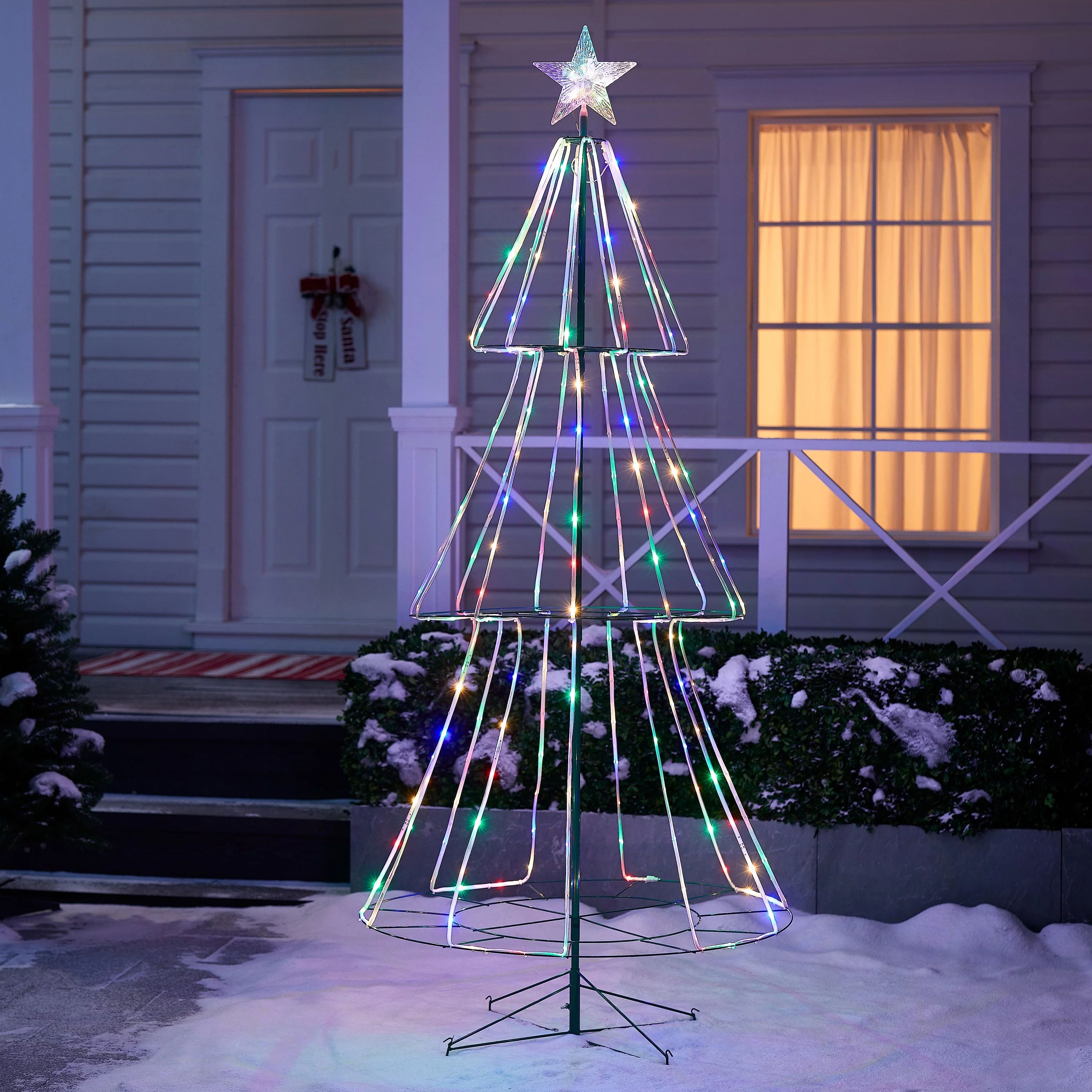 Holiday Time 8 Function LED Pre-Lit Christmas Tree, 7', Multicolor | Walmart (US)