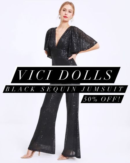 Save 50% on this gorgeous black sequin jumpsuit from Vici Dolls using code: Holiday50!!

Jumpsuit, Holiday, Christmas party, New Years, NYE, Date night outfit.

#Vici #ViciDolls #Sequin #Sequins #Jumpsuit 

#LTKHoliday #LTKsalealert #LTKstyletip