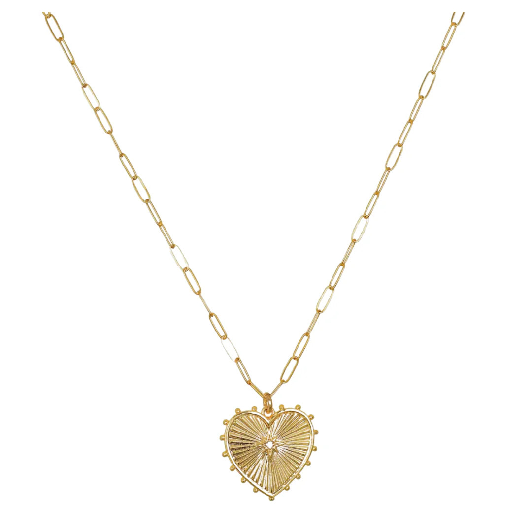Heart Charm Paperclip Necklace (Gold Filled) | Sea Marie Designs