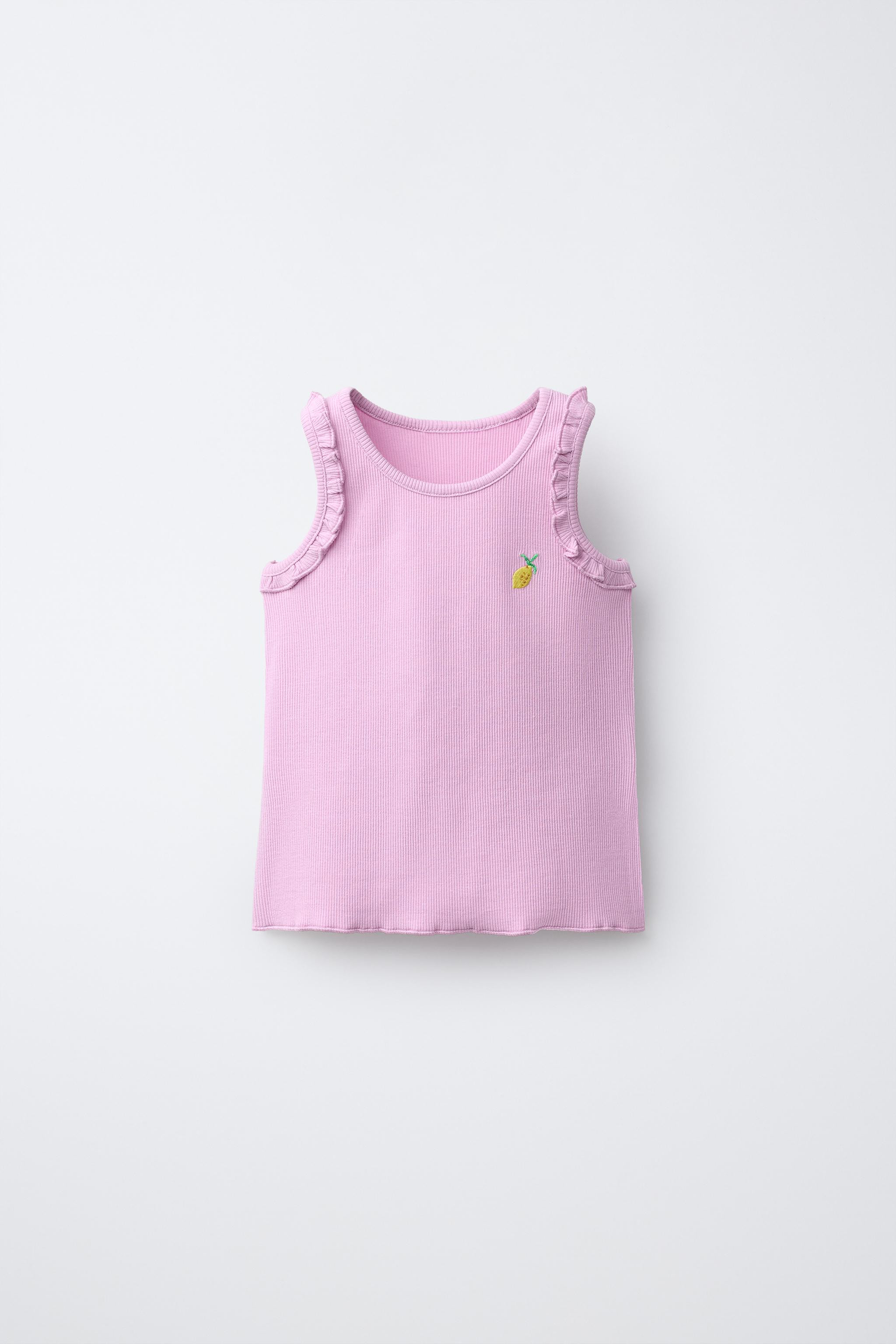 EMBROIDERED RIBBED SLEEVELESS TOP | Zara US