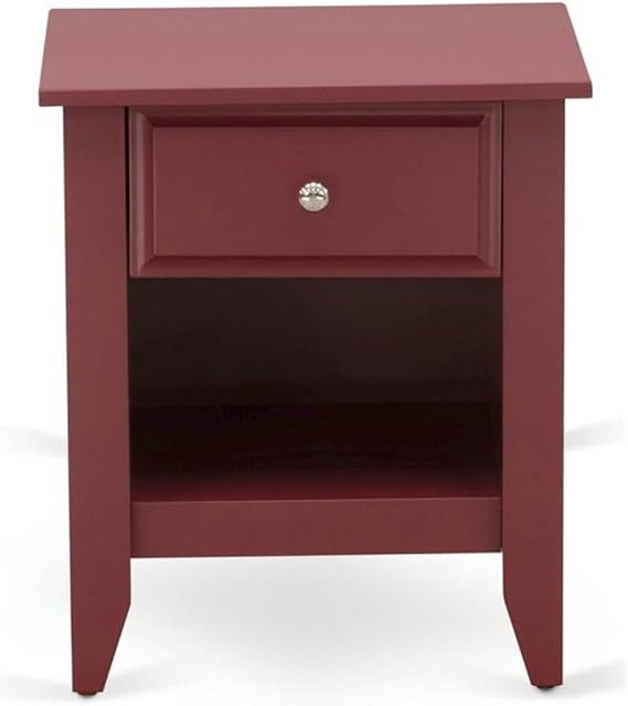East West Furniture GA-13-ET Gallatin Nightstand - Rectangle Side Table with a Drawer for Bedroom... | Amazon (US)