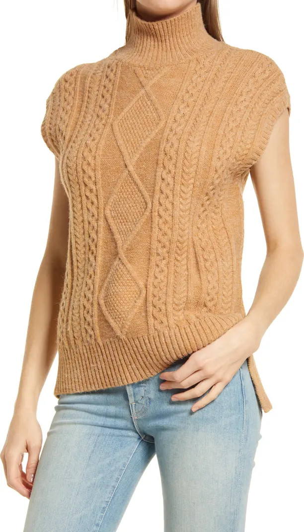 VERO MODA Amina Cable Cap Sleeve Sweater | Nordstrom | Nordstrom