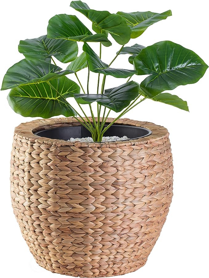 Water Hyacinth Round Floor Planter with Metal Pot (Large) | Amazon (US)