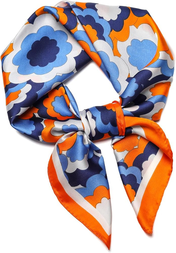 Stlvoll 27.5" Silk Neck Scarf of Women's Fashion Head Scarf Square Neck Satin Scarfs for Bag Hair... | Amazon (US)