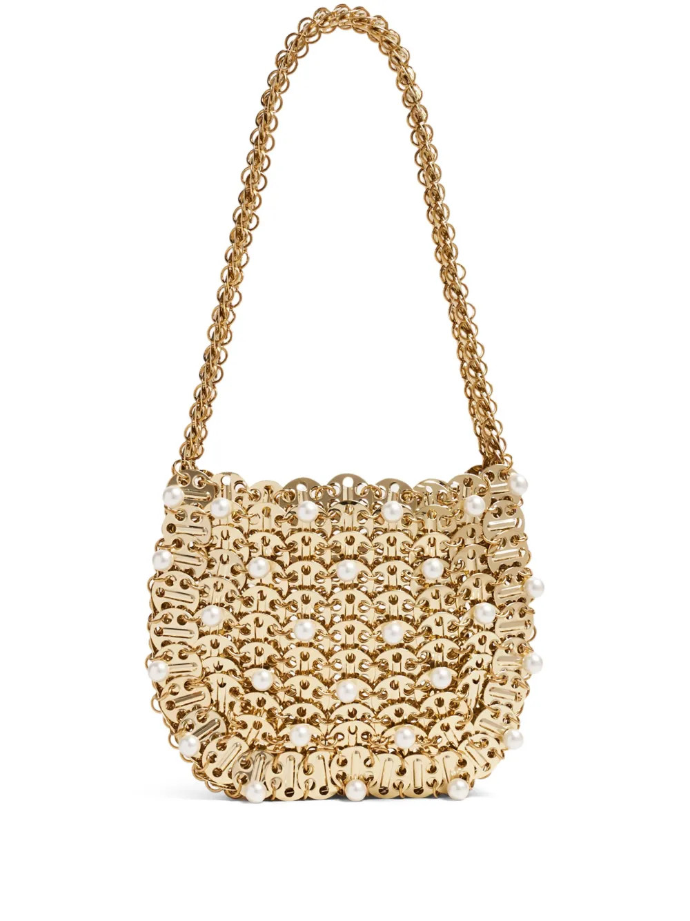 Rabanne 1969 Moon pearl-detail Shoulder Bag - Farfetch | Farfetch Global