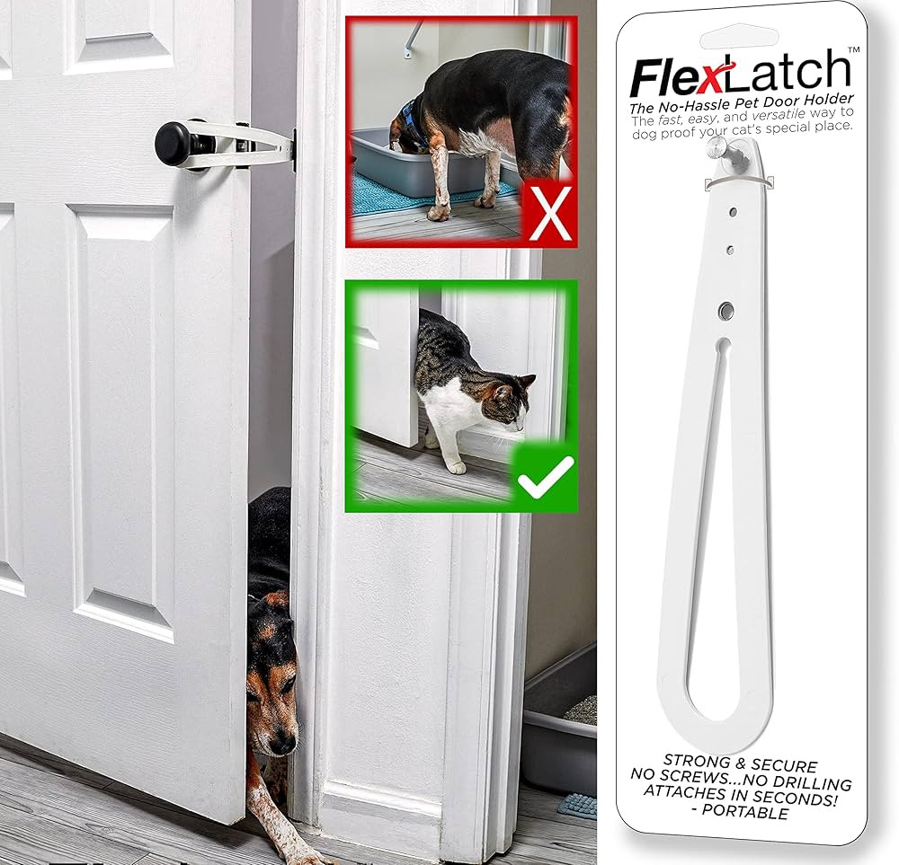 FlexLatch Cat Door Holder Latch - Bright White Cat Door Alternative Installs Fast Flex Latch Stra... | Amazon (US)