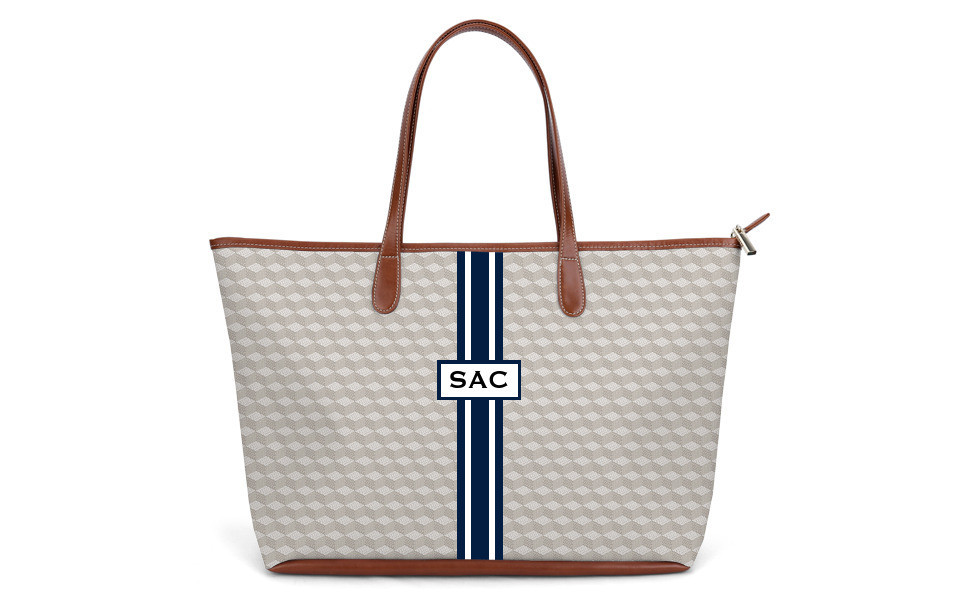 St. Anne Zippered Tote - Printed Monogram $220 | Barrington Gifts