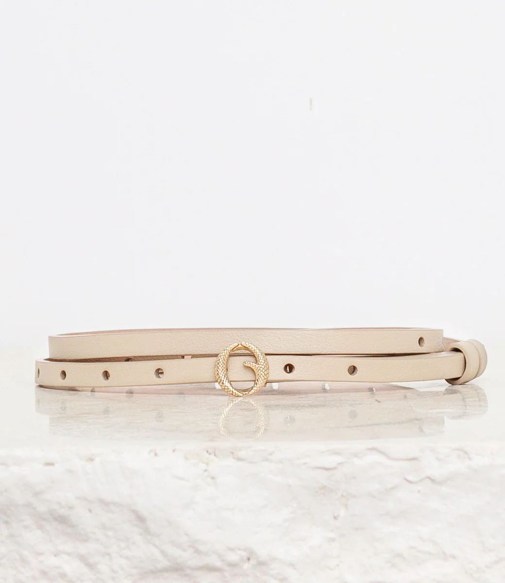Micro Brass & Beige Belt | Clinch Belts