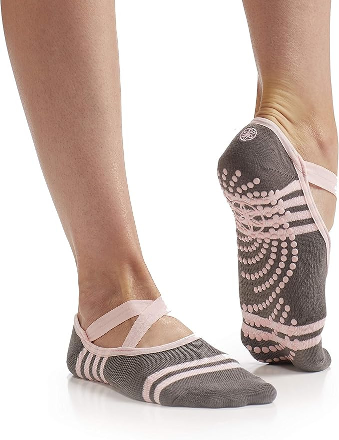 Gaiam Yoga Barre Socks - Non Slip Sticky Toe Grip Accessories for Women & Men | Amazon (US)