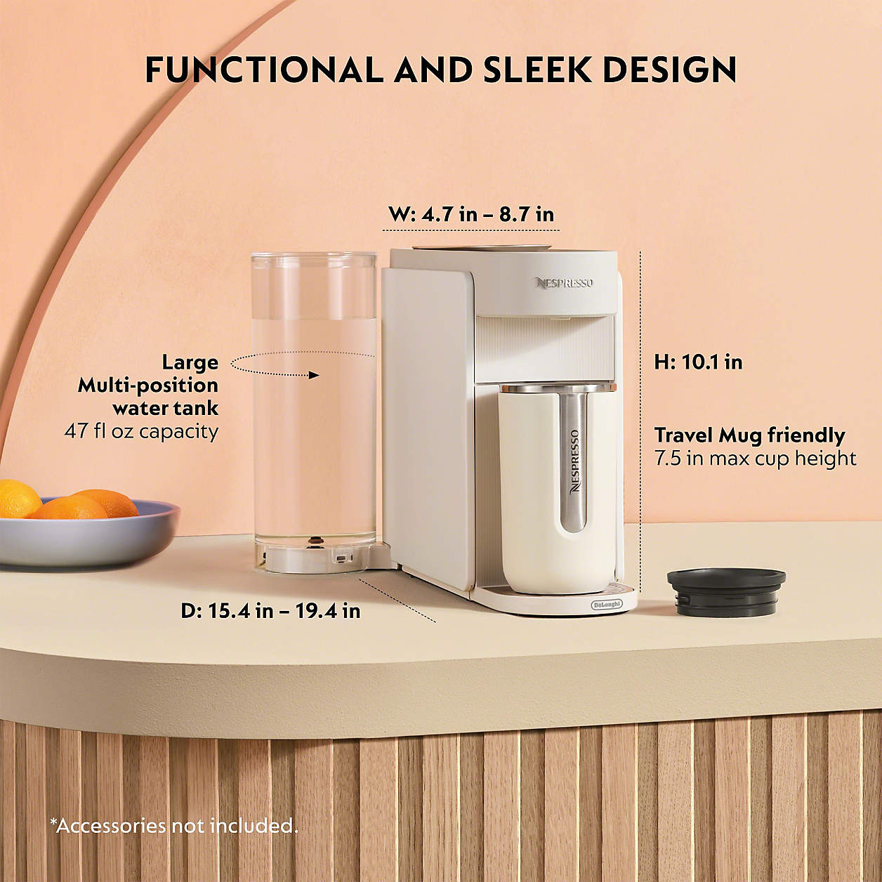 Nespresso by De'Longhi White Vertuo UP Espresso Machine + Reviews | Crate & Barrel | Crate & Barrel
