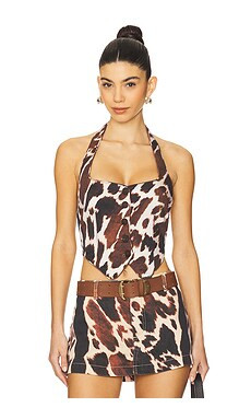 WeWoreWhat Halter Vest in Cowhide from Revolve.com | Revolve Clothing (Global)