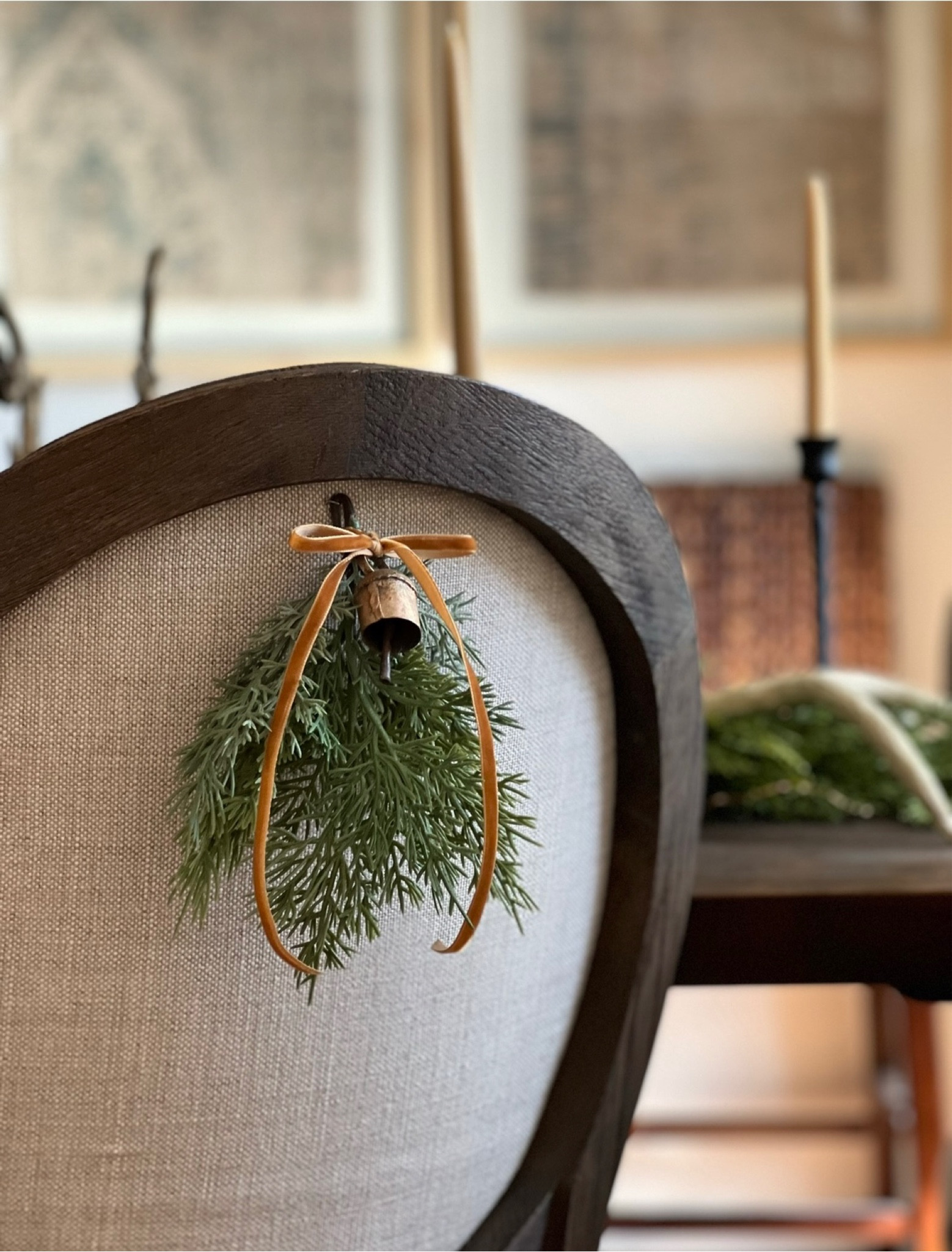 Holiday table inspiration! I add mini wreaths or sprigs to the back of my dining chairs for an added touch when entertaining!

You can see a video tutorial of how to attach them in my saved Holidays highlight @the.handwrittenhome                           

Christmas table decor, holiday entertaining, holiday dining room decor, artificial cedar stem, vintage bells, velvet ribbon


#LTKSeasonal #LTKhome #LTKHoliday