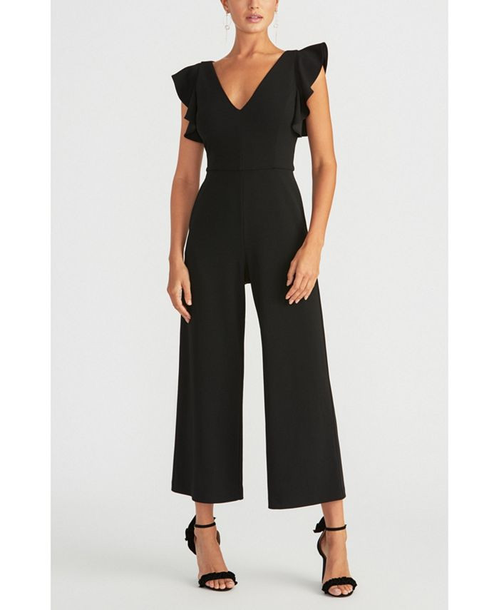Ruffled-Sleeve Cropped Jumpsuit | Macys (US)