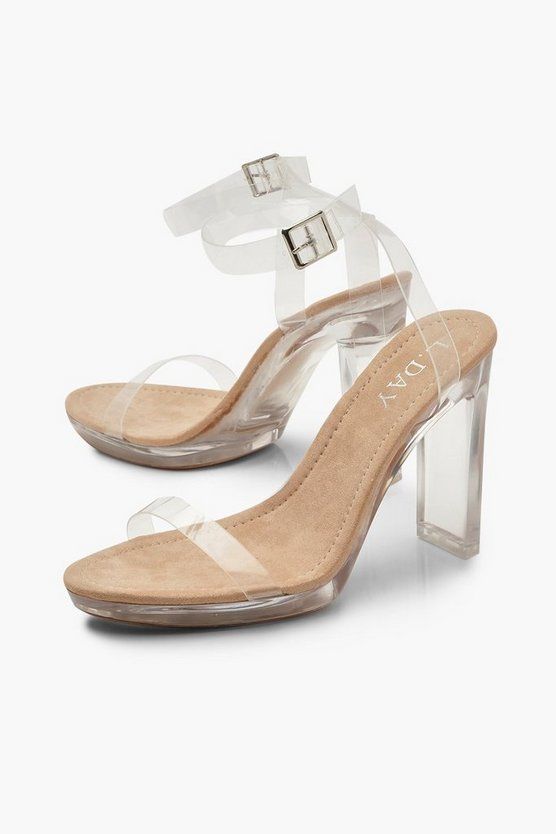 Clear Platform Two Part Heels | Boohoo.com (US & CA)