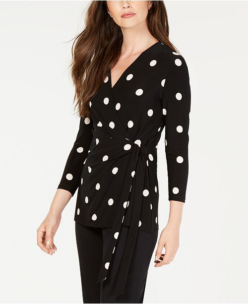 Printed Faux-Wrap Top | Macys (US)