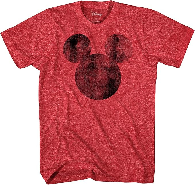 Disney Mickey Mouse Distressed Head Vintage Silhouette Men's Adult Graphic Tee T-Shirt | Amazon (US)