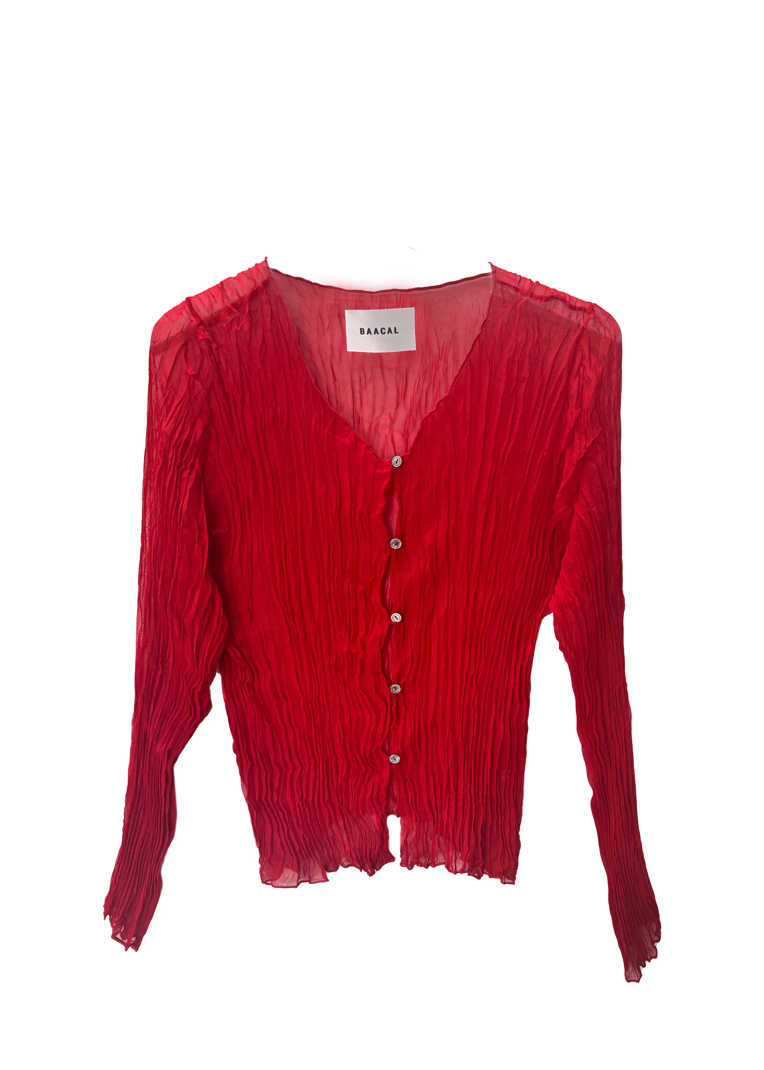 Maya Pleated Cardigan- Red | BAACAL Limited, LLC