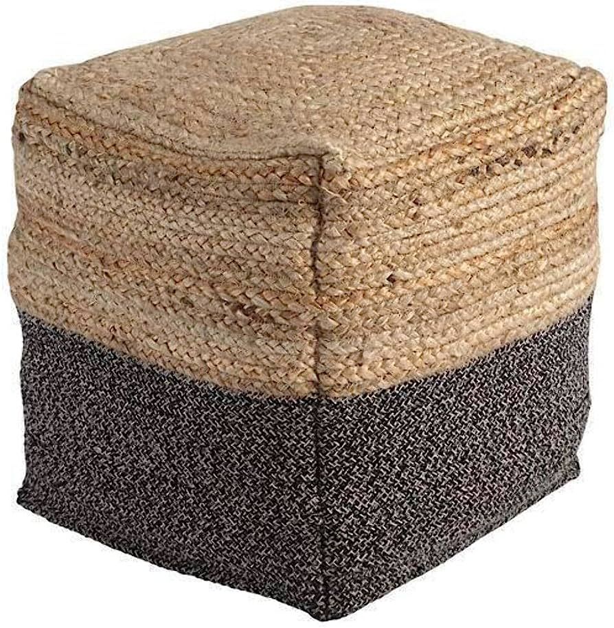 Signature Design by Ashley Sweed Valley Farmhouse Pouf 17.5 x 20.25, Light Brown and Black | Amazon (US)