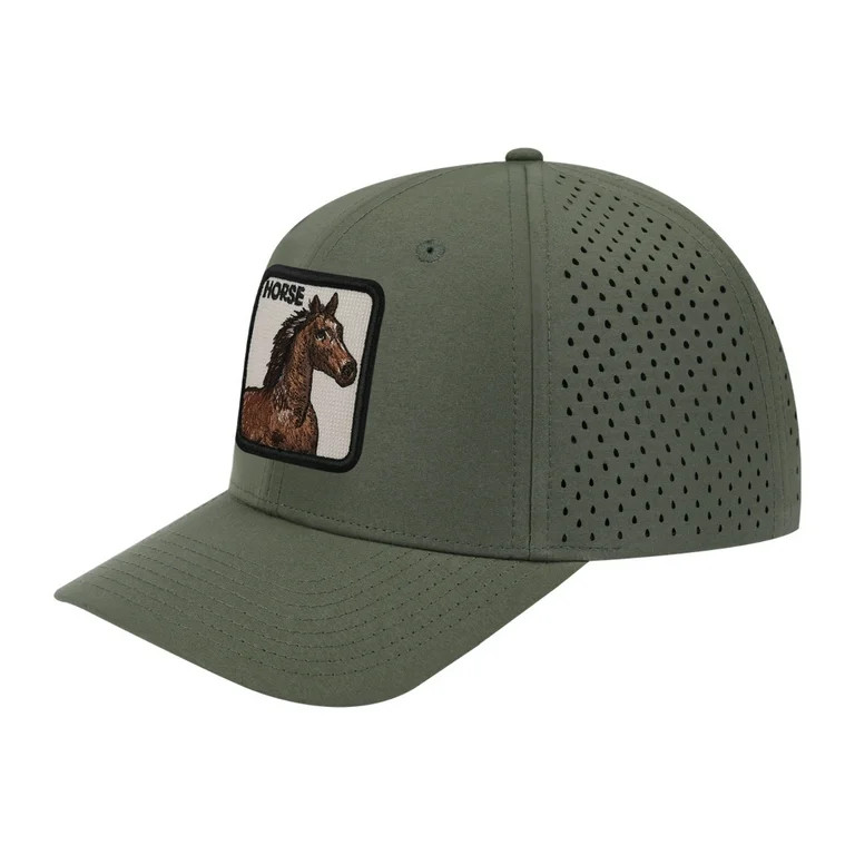 Unisex Embroidered The Horse, 6-Panel Microfiber Laser hole Trucker Hat, Olive Green/Olive Green,... | Walmart (US)