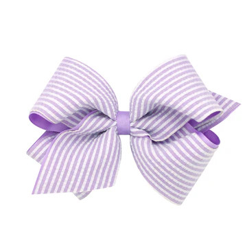 Seersucker Overlay Hair Bow | Classic Whimsy