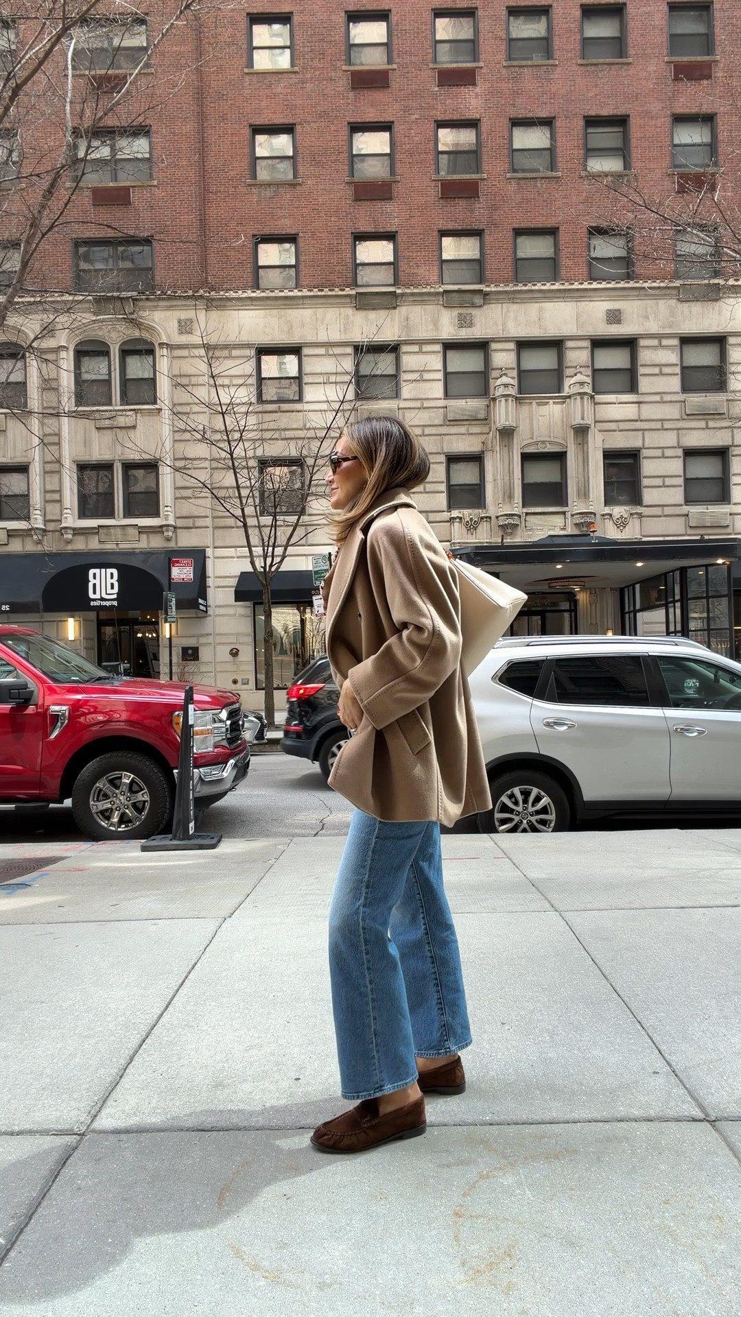 What I’m wearing for apartment viewings in Chicago. Honestly don’t even need the coat, it’s so warm here but windy! Layering my cashmere sweater and scarf, jeans and loafers 

#LTKdayinmylife #LTKSeasonal #LTKOver40
