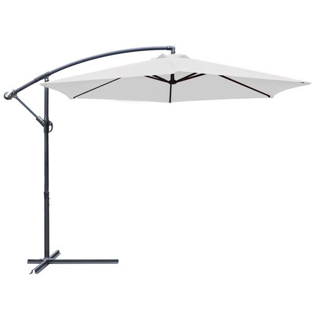 Lacoo 10-Foot Offset Hanging Polyester Market Outdoor Patio Umbrella with Steel Frame and Easy Ti... | Walmart (US)