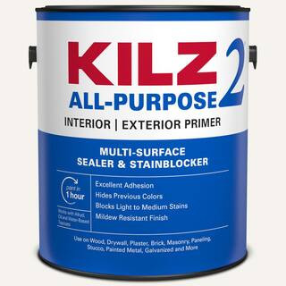 KILZ 2 ALL PURPOSE 1 Gal. White Interior/Exterior Multi-Surface Primer, Sealer, and Stain Blocker... | The Home Depot