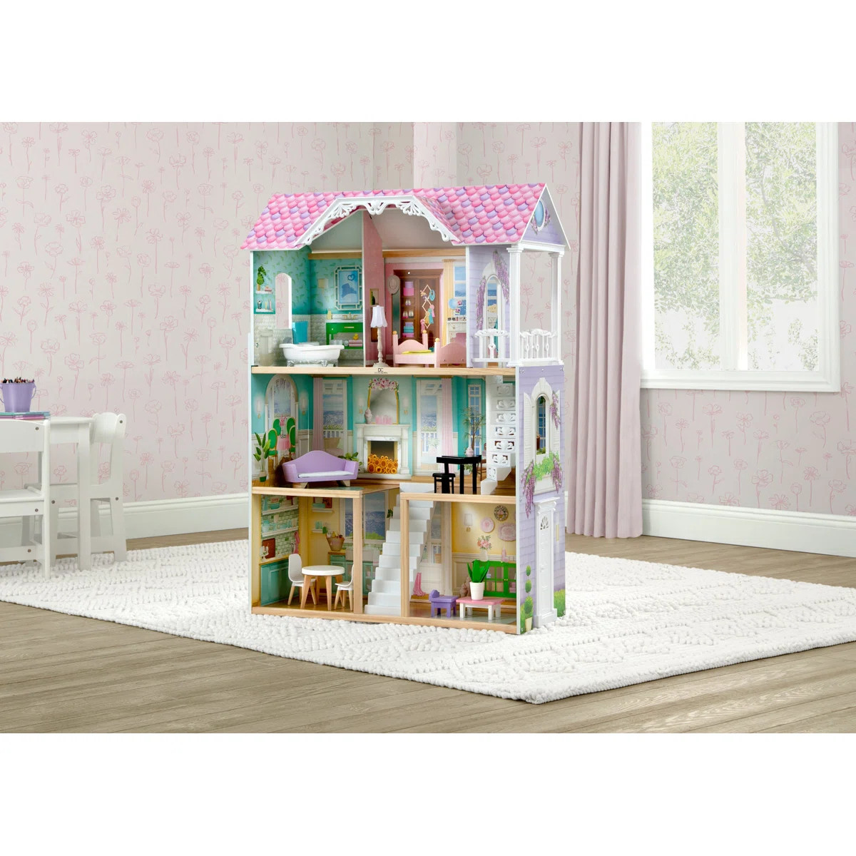 Delta Children MySize Dollhouse - Large 3-Story Dollhouse With 7 Rooms Includes 12 AccessoriesByD... | Wayfair North America
