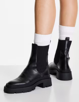 Pimkie elastic detail chelsea boot in black | ASOS (Global)