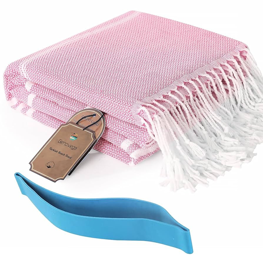 Genovega Turkish Beach Pool Towels Sand Free Packable Foldable XLarge Absorbent Quick Dry Summer ... | Amazon (US)