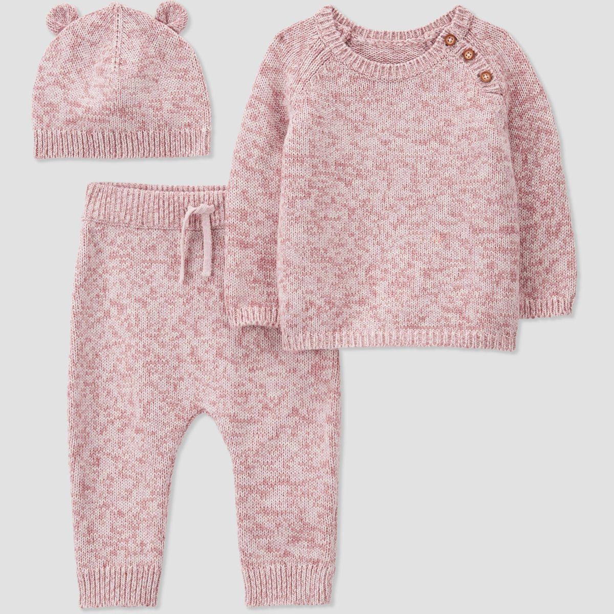Carter's Just One You®️ Baby Girls' 3pc Marled Top & Bottom Set - Pink | Target
