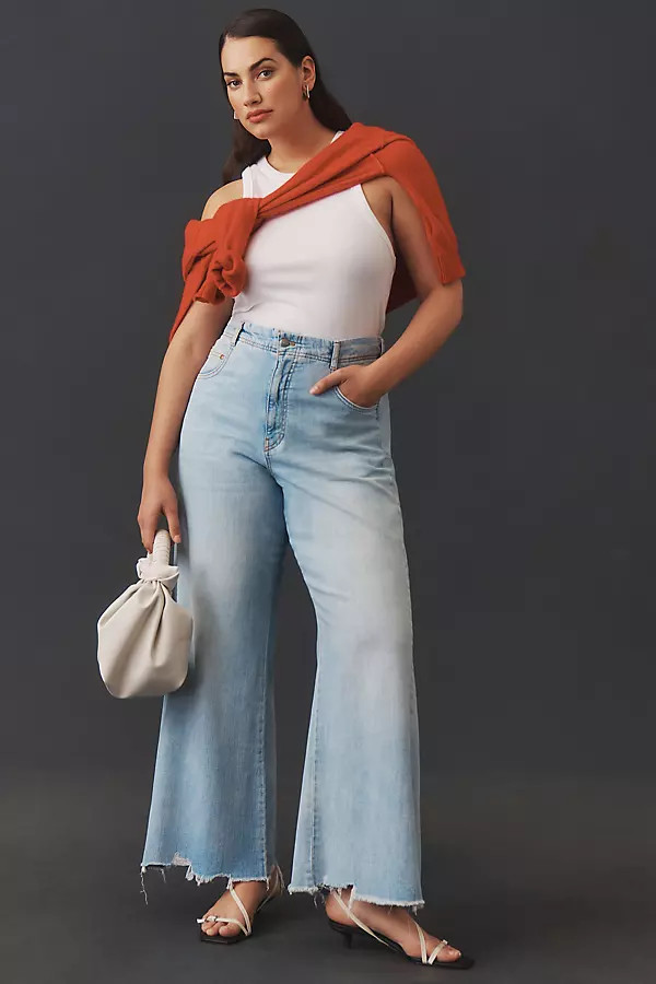 The Adi Regenerative Cotton Mid-Rise Flare Jeans by Pilcro | Anthropologie (US)