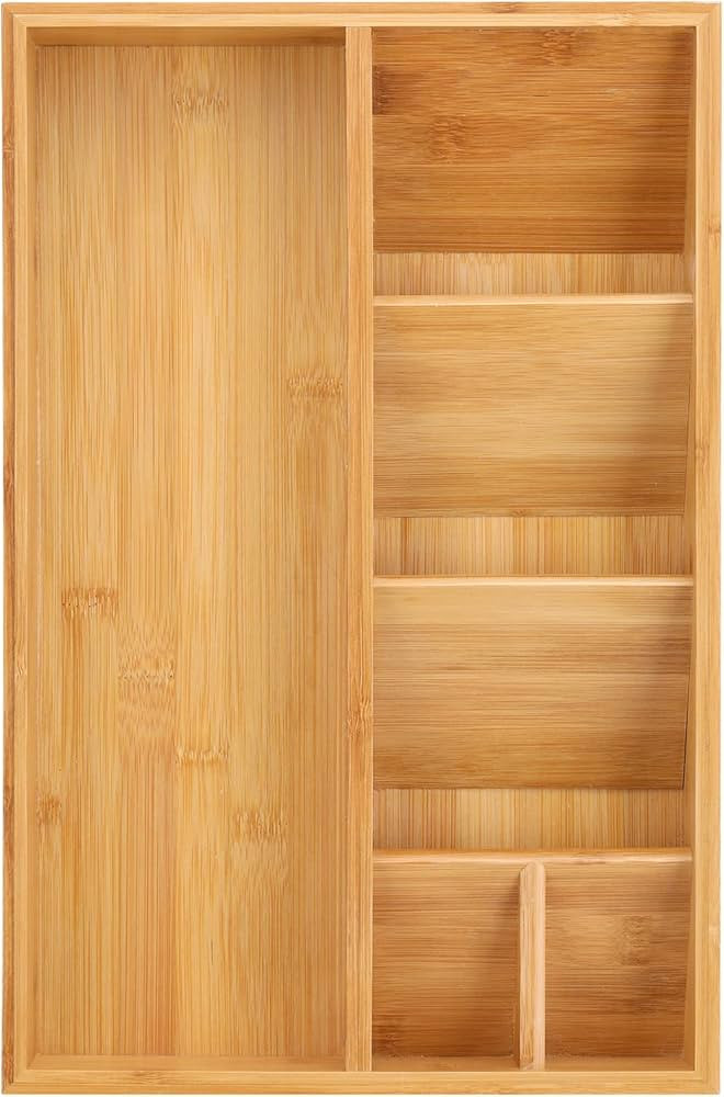Reviaras Kitchen Drawer Organizer, Bamboo Kitchen Drawer Organizer, Kitchen Drawer Organizer for ... | Amazon (US)