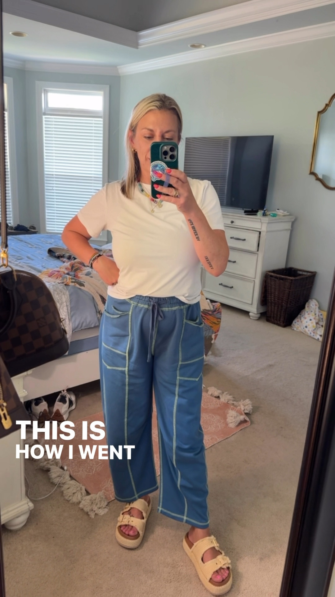 Viral, two toned FP style, barrel cut cotton pants. The perfect fall transition outfit. 
I sized down to a small in all bottoms 
Tops are medium to large and shoes are your true size. I’m usually a 7.5-8. I weight 140lbs and 5’4 lbs 

#LTKStyleTip #LTKOver40 #LTKFallSale