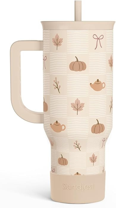 Fall Pumpkin Stainless Steel Slider Tumbler with Handle 40 Ounces with Lid, Travel Cup, Insulated... | Amazon (US)