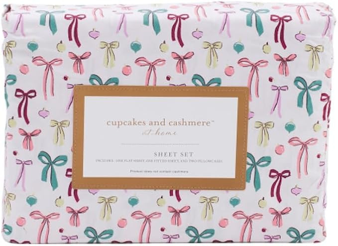 cupcakes and cashmere Christmas Winter Sheet Set (FA La La Bows, Twin) | Amazon (US)