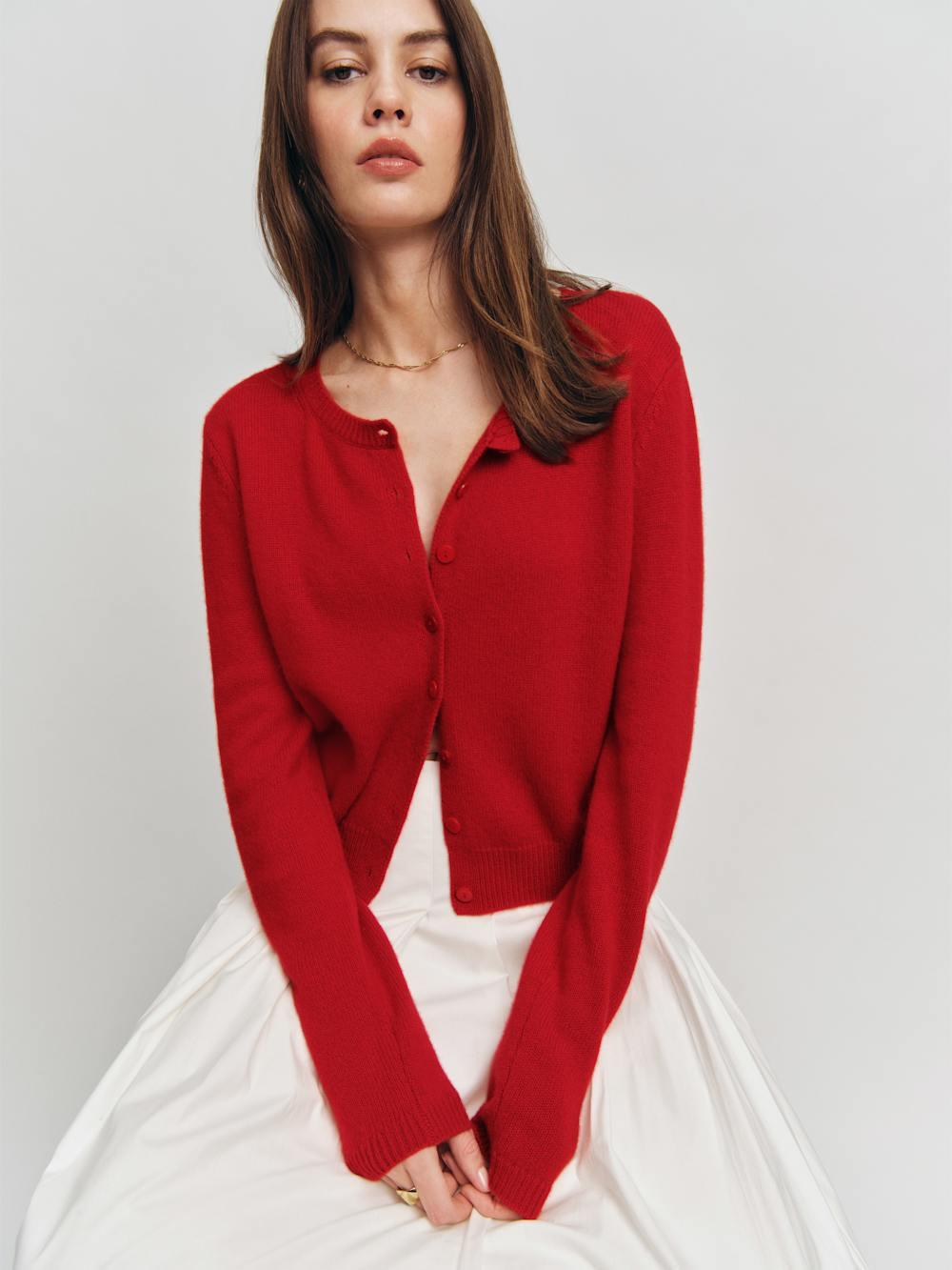 Clara Cashmere Crew Cardigan | Reformation (Global)