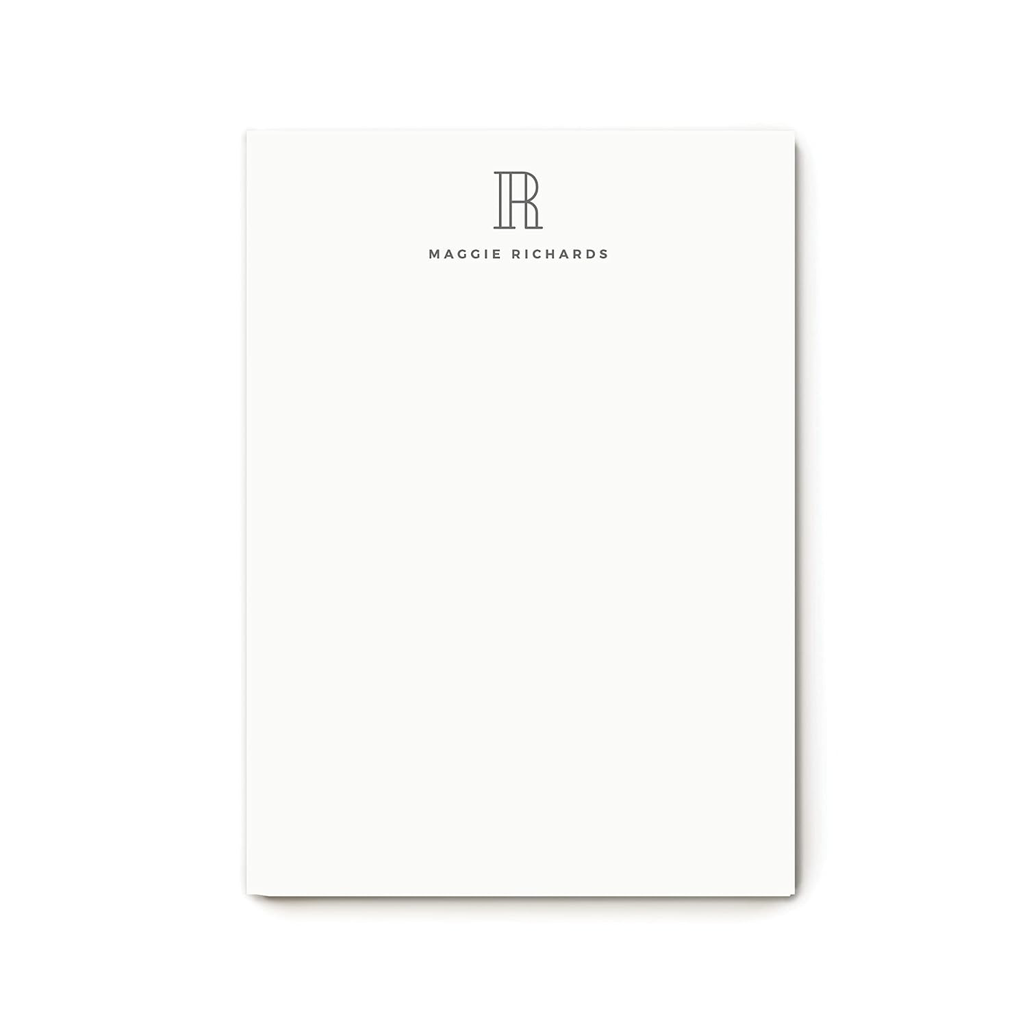 Monogram Personalized Professional NOTE PAD, Modern Mens or Womens Custom Initial Stationery - OU... | Amazon (US)